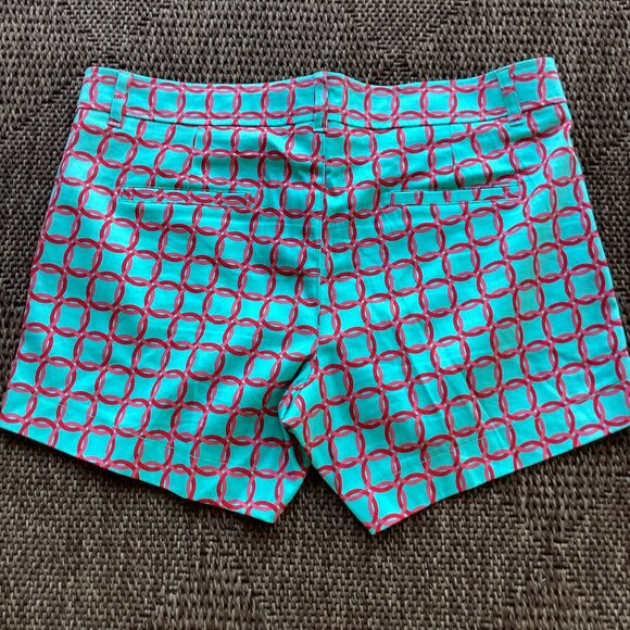Haley & the Hound Teal and Coral-Red Print Shorts - sz 8 - NWT - Picture 2 of 8